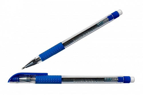 Ручка шариковая синяя с ластиком - канцтовары в Минске